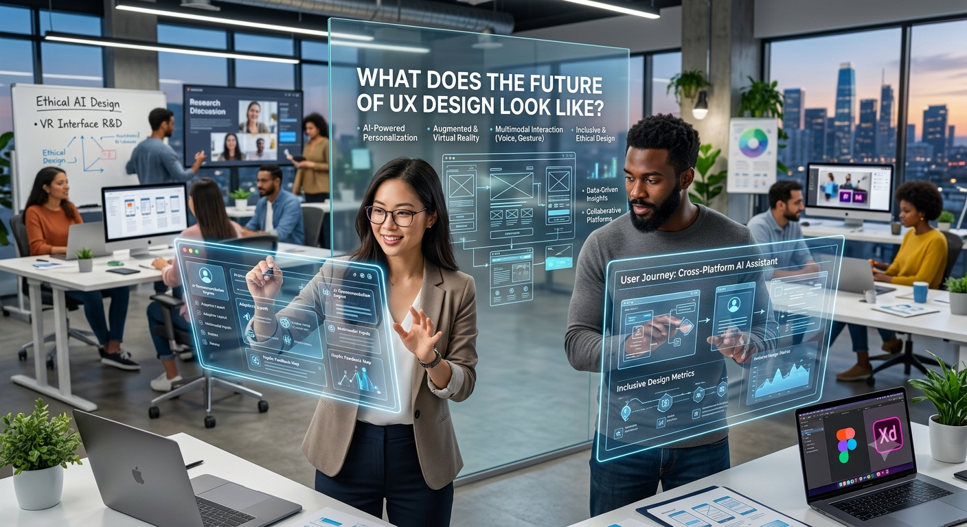 UX designer using AI tools for future digital design.