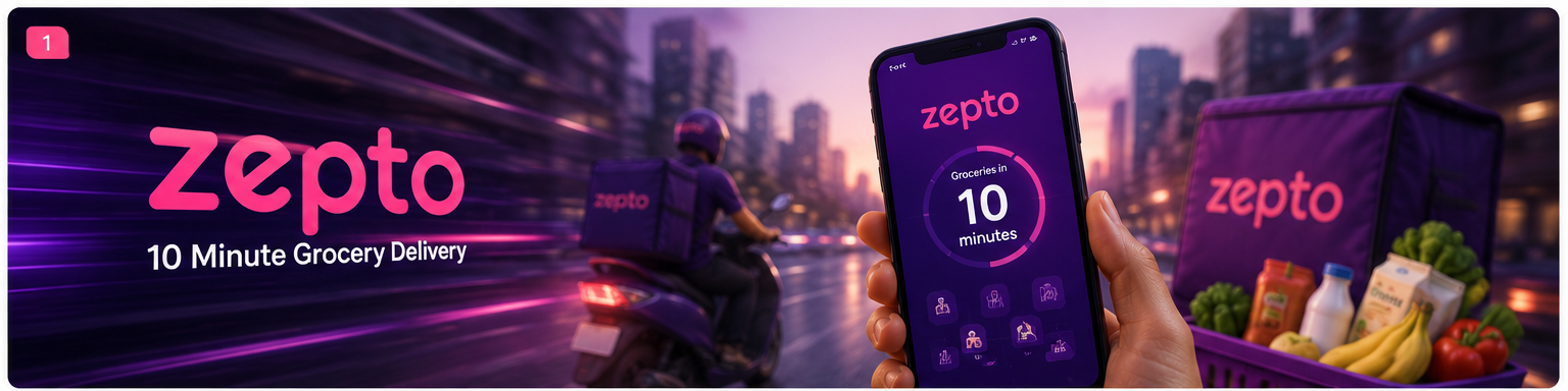 Zepto quick commerce app experience showing fast and simple grocery delivery