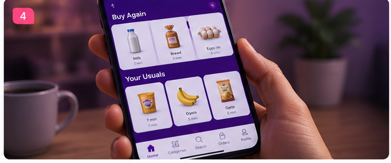 Quick commerce order tracking showing real-time delivery progress
